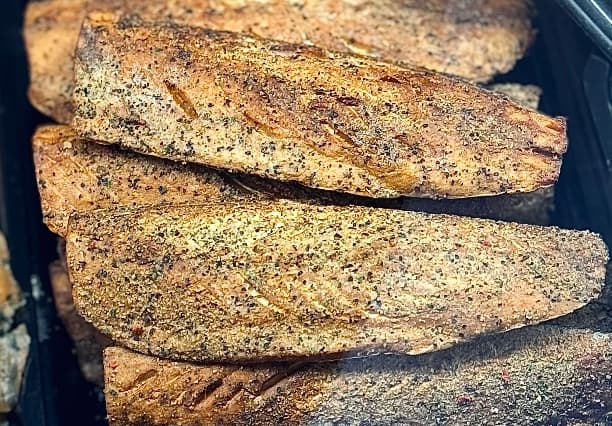 Hot-smoked mackerel fillet
